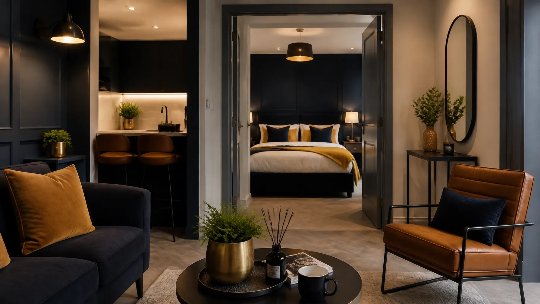 Well-presented serviced accommodation interior